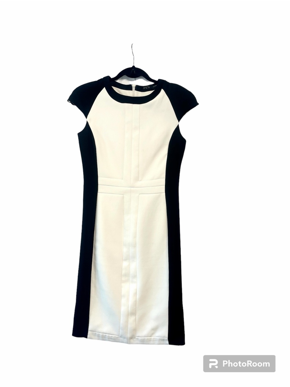 Zara Basic Black & White Cap Sleeve Short Dress Sz XS